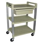 Three Shelf Poly Cart with Drawer, W56110D, Massage Carts