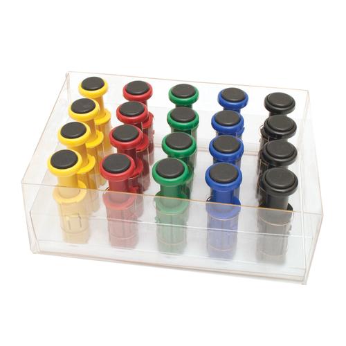 Digi-Flex® Multi™ - 20 Additional Finger Buttons w/ Box - 4 Each: Yellow, Red, Green, Blue, Black, 1019853, Hand Strength Training
