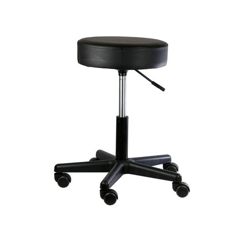Pneumatic mobile stool, with back, 18" - 22" H, black, 3016796, Stools and Chairs