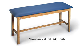 Hausmann Ind. Treatment Table with H-Brace, Natural Oak, W42701, Treatment Tables