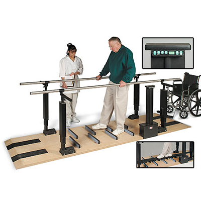 Hausmann 1398 Mobility Platform with Electric Height Bars, W42736, Parallel Bars and Wall Bars