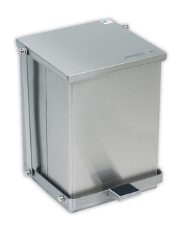 Stainless Steel Step-On Can 32qt., W46262, Waste Receptacles