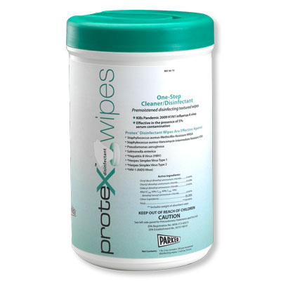 Protex Disinfectant Wipes, Canister, 7X9.5, 75 ct , W60697WL, Massage Table Accessories