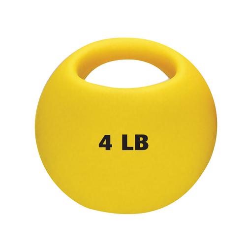 CanDo® One Handle Medicine Ball, 4 lb Yellow, W72162, Weights