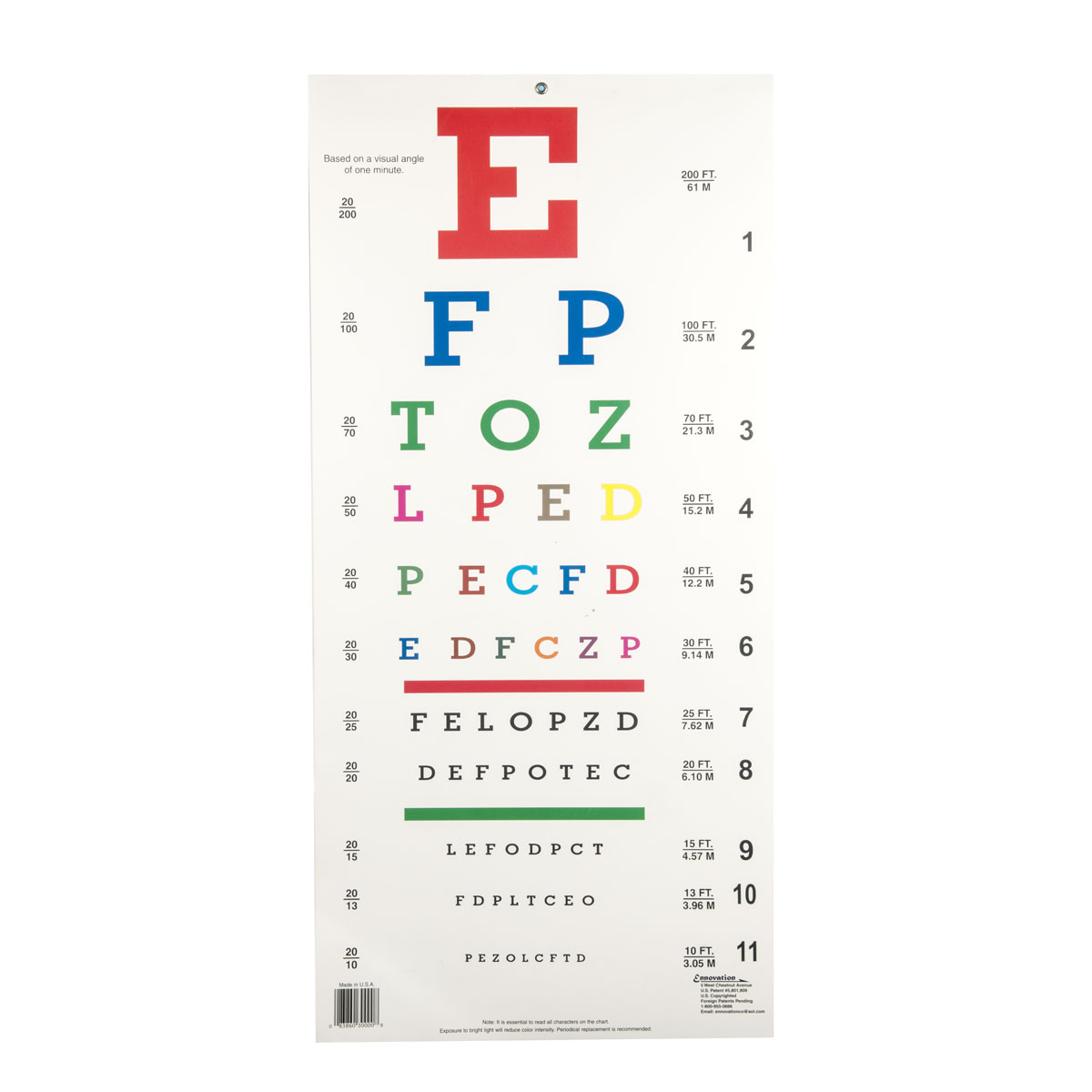Snellen Colored Eye Chart 1018324 W58500 Eye Chart Human Eye